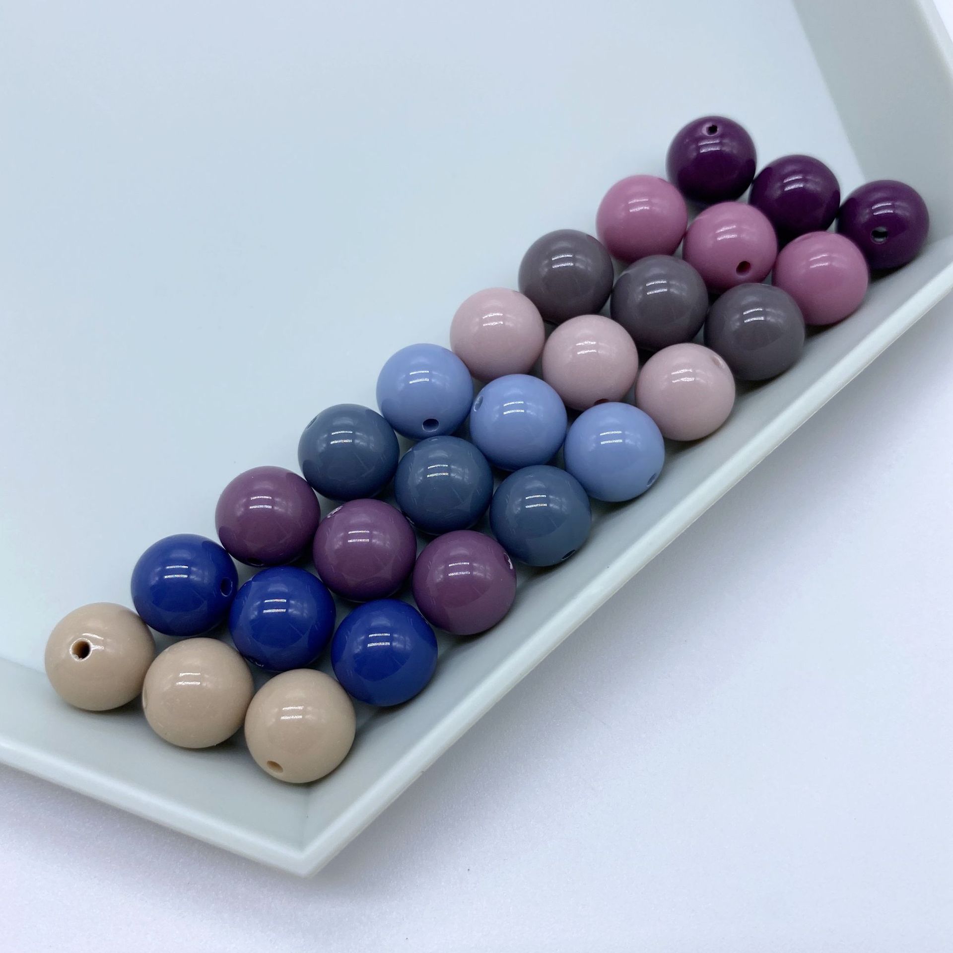 Douyin Online Influencer Same Style Scattered Beads Handmade Bag Diy Colored Series Morandi Color round Beads through Hole