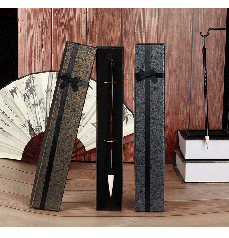 复古毛笔盒子八寸扇子包装盒批发天地盖筷子高档礼品盒现货印logo