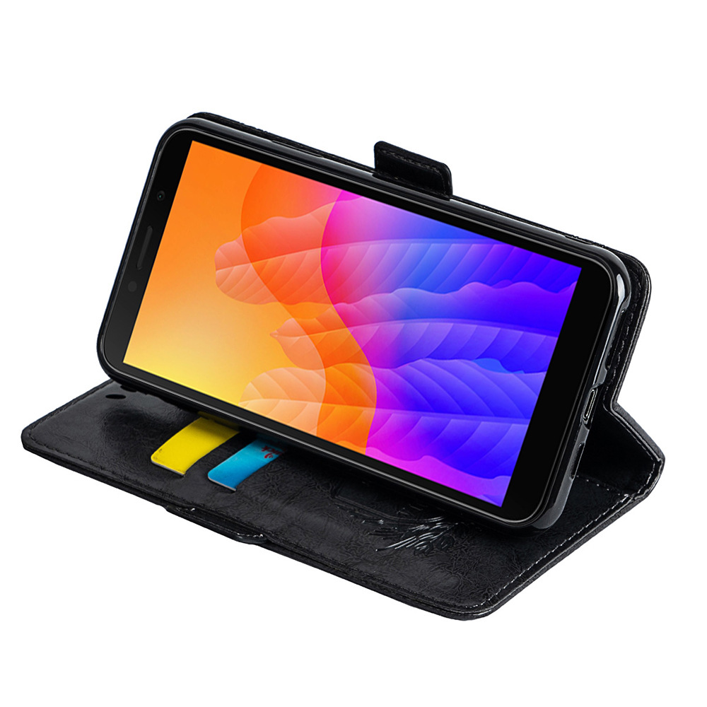 适用于 华为 huawei y5p 油蜡皮侧扣手机皮套商务款保护套