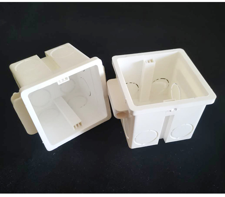 厂家供应pvc86型穿筋盒60 70 80预埋阻燃暗盒底盒加厚穿筋接线盒