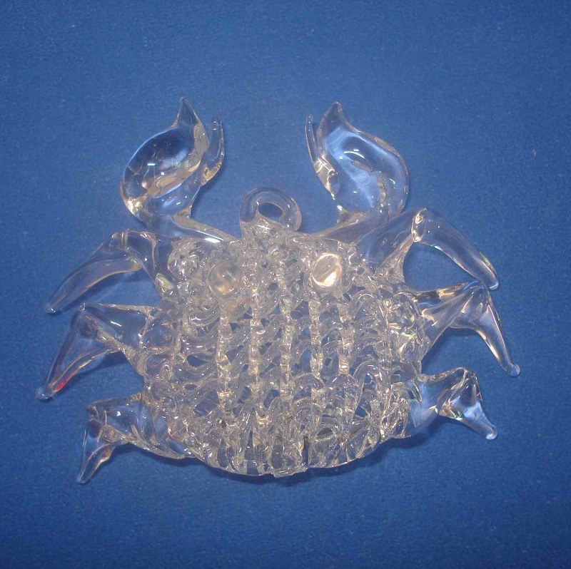 拉丝玻璃螃蟹 仿真动物 各种拉丝玻璃工艺品情人节礼物赠品天使