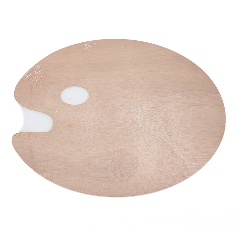 跨境货源木制调色盘 学生椭圆形油画盘套装 绘画颜料调色板批发