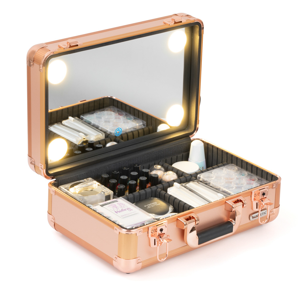昕魅专业化妆箱带灯便携手提led大容量新娘跟妆师箱可用充电宝
