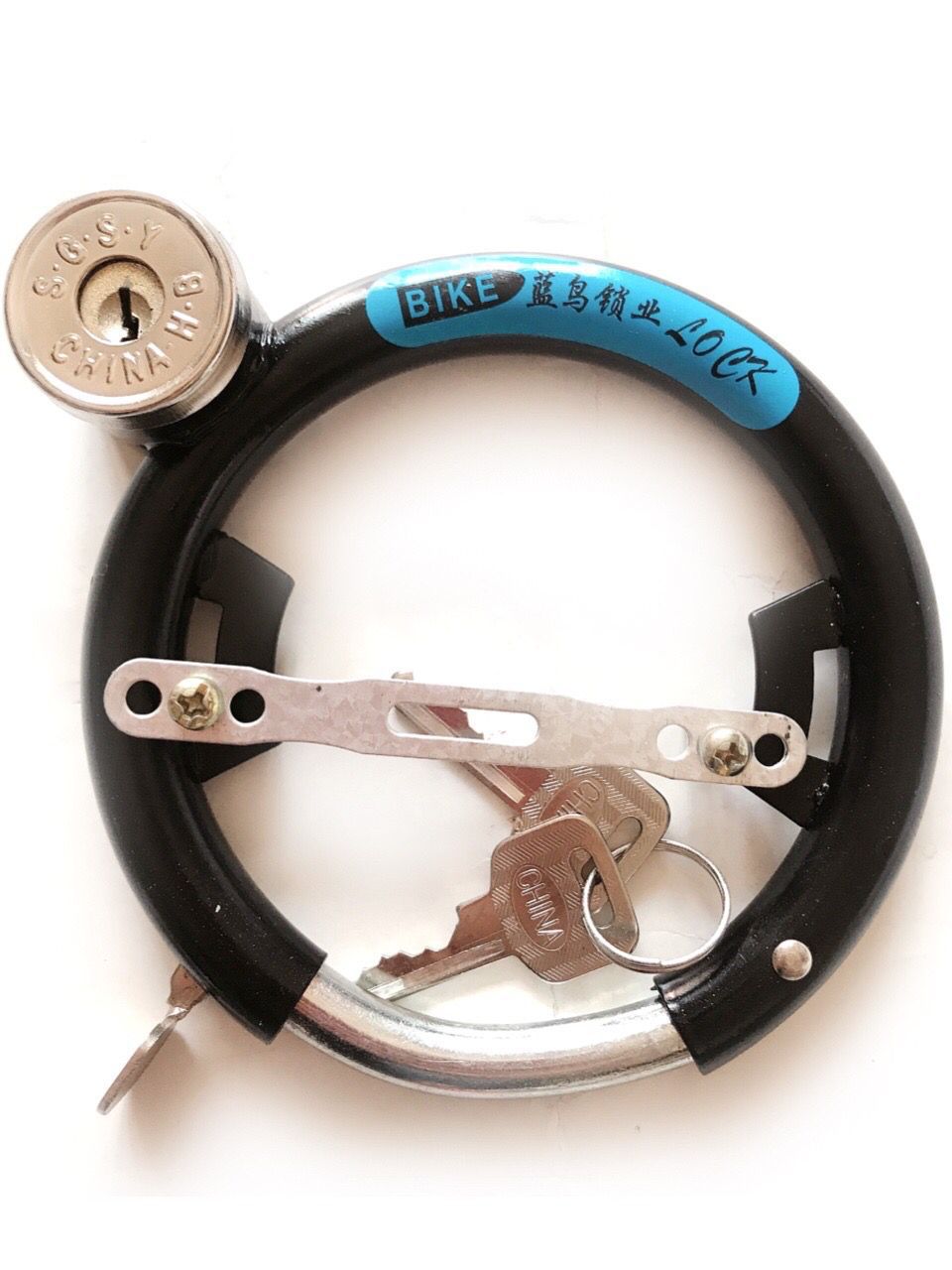 【厂家特惠】马蹄锁自弹自行车全封闭钢管锁单车圈形防盗骑行用品