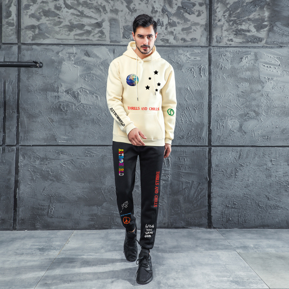 跨境热销astroworld新款潮流简约时尚男女连帽卫衣