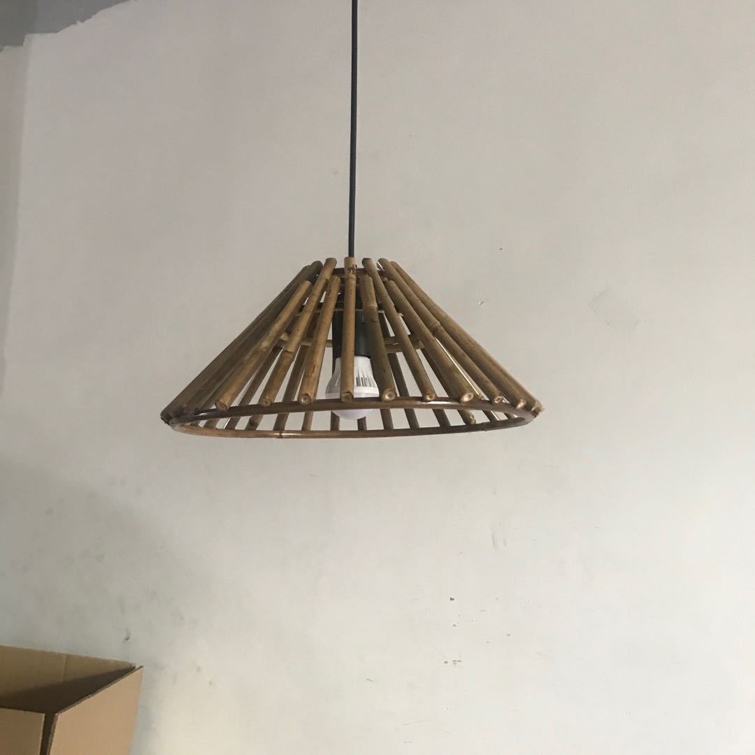 田园复古餐厅饭店民宿卧室日式灯笼榻榻米灯具工程装饰竹子吊灯