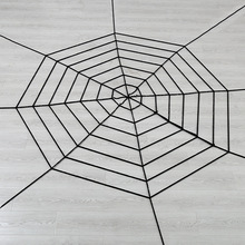 万圣节蜘蛛网八卦网圆网三角网带地钉毛绒蜘蛛万圣节装饰布置道具