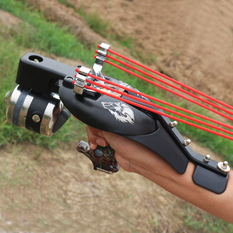 弓套装弹弓激光红外线瞄准弹弓渔轮射鱼器弹精准运动镖鱼护手镖