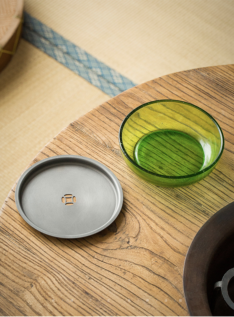 向美 琉璃壶承干泡台蓄水壶托高档家用 日式茶承储水禅意茶道配件