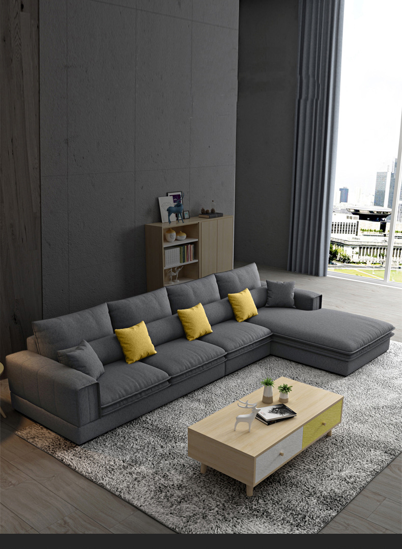 三防纳米科技布沙发免洗客厅家具现代简约小户型休闲布艺沙发佛山