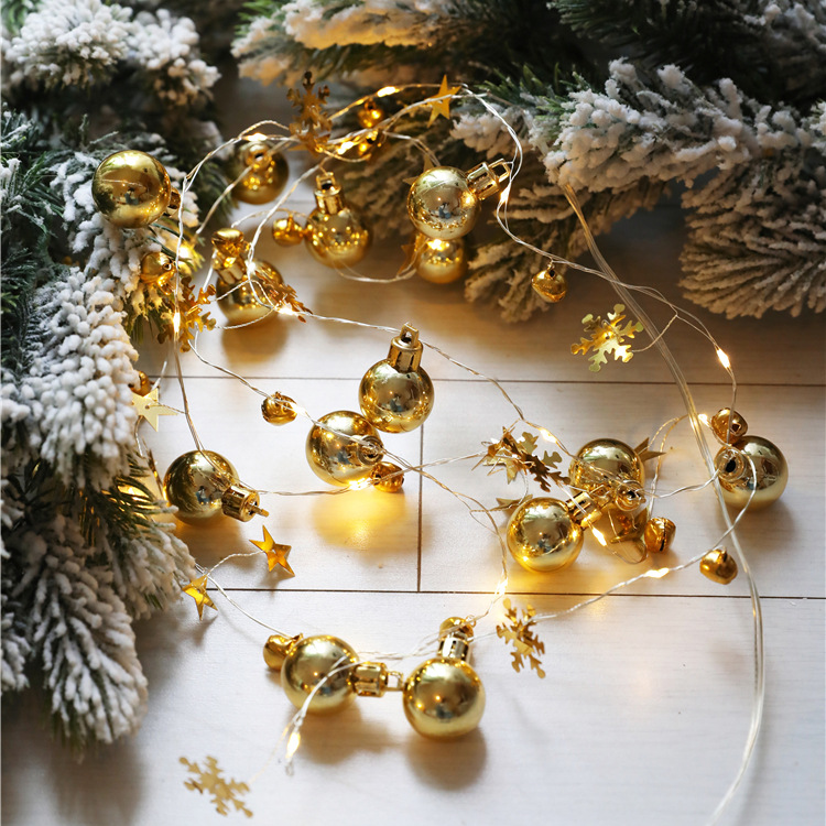 Exclusive for Cross-Border Christmas String Light New Jingling Bell String Lights Wishing Bottle XINGX round Ball Holiday Atmosphere String Lights