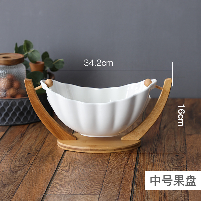 New Creative Fruit Basket Nordic Fashion Simple Home Living Room and Hotel Snack Candy Table Display Ceramic Basin