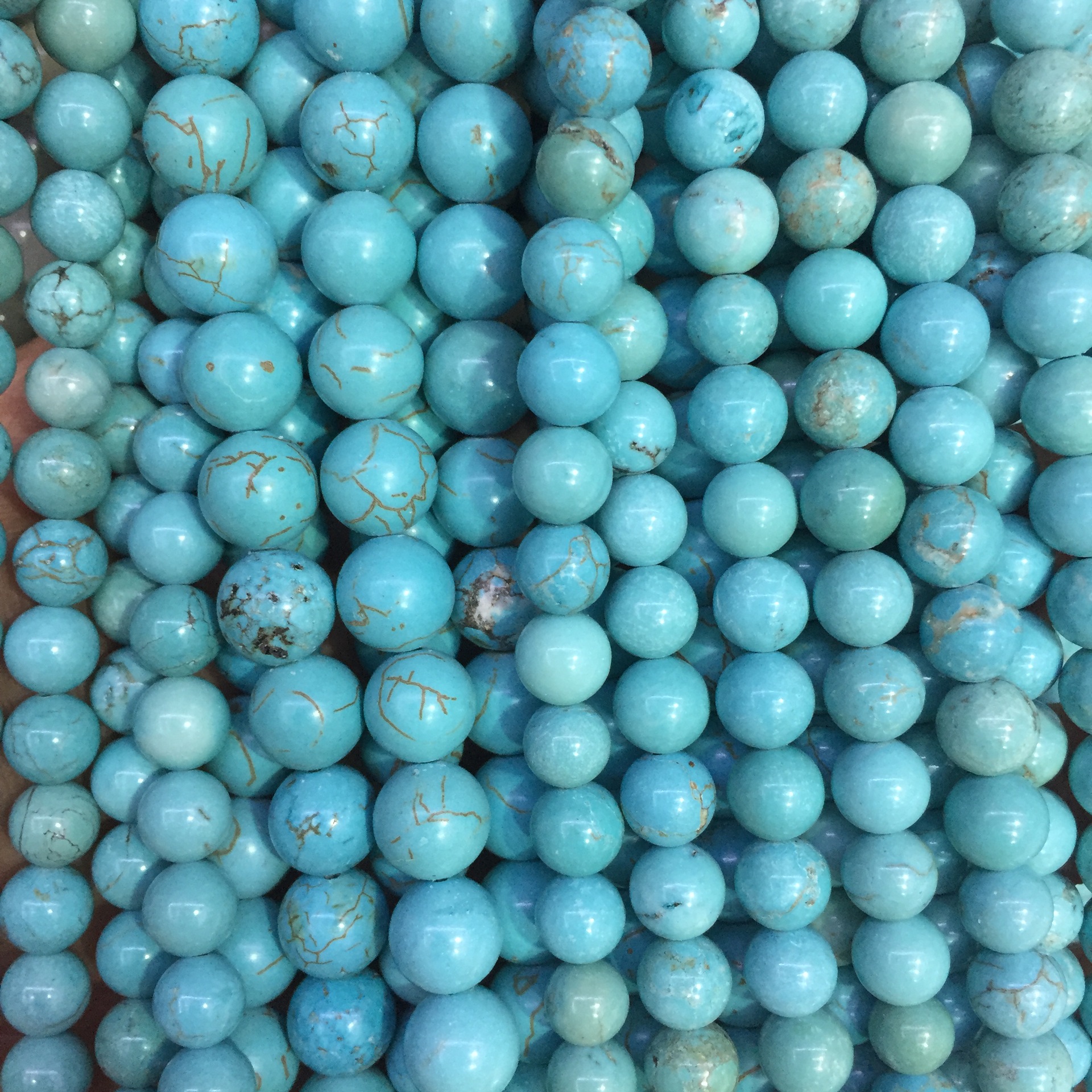 turquoise天然绿松石 内蒙古绿松 手链饰品配珠 串珠圆珠半成品