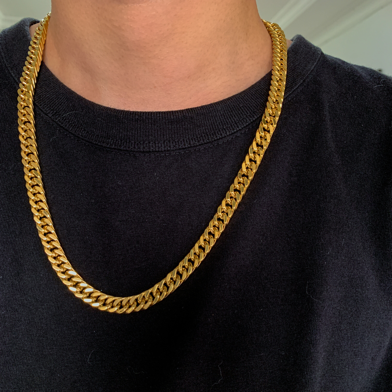 欧美不锈钢跨境嘻哈配饰饰品 男士大金链霸气夸张迈阿密古巴项链