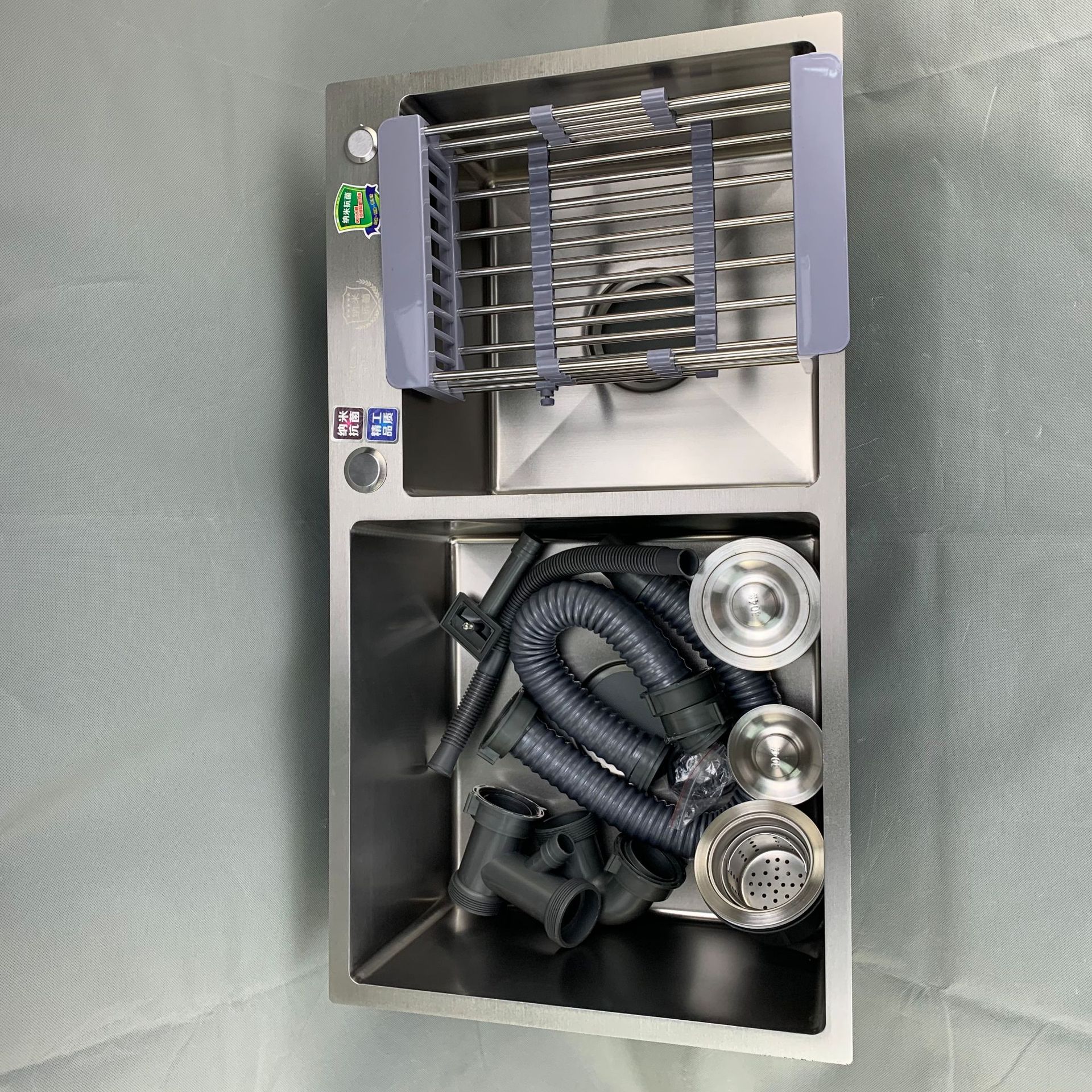 加厚家用厨房手工盆洗菜盆洗碗池双槽够昂长批发工地商用