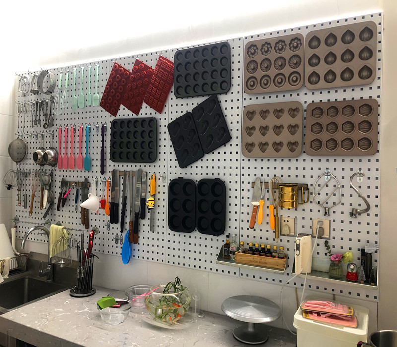 洞洞板收纳架工具挂板挂架整理架子方孔板工具墙烘焙工具架置物架