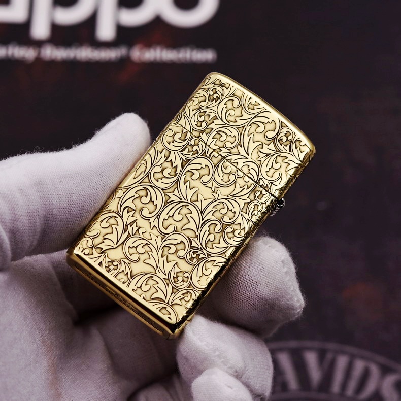 zippo 纯铜纤巧窄机 唐草g8