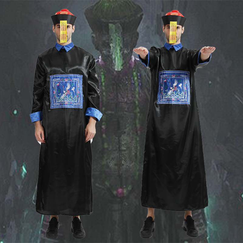 万圣节服装成人儿童亲子装古代僵尸服英叔电影僵尸先生角色扮演服