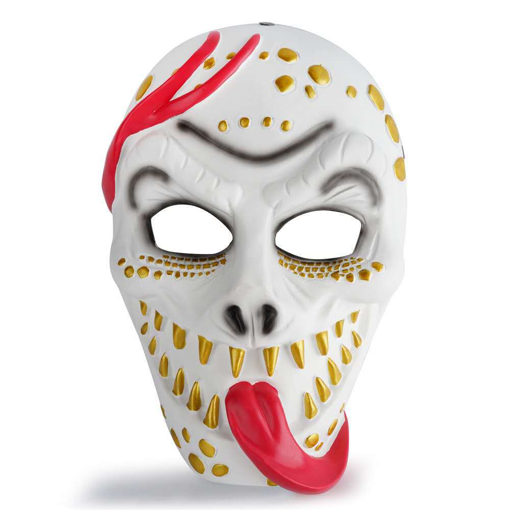 树脂面具沉默羔羊长舌头面具万圣节舞会装饰全脸工艺品收藏