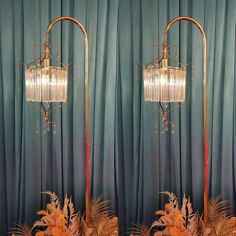 水晶灯路引婚礼堂场景布置舞台背景t台装饰电镀灯光摆件婚庆道具