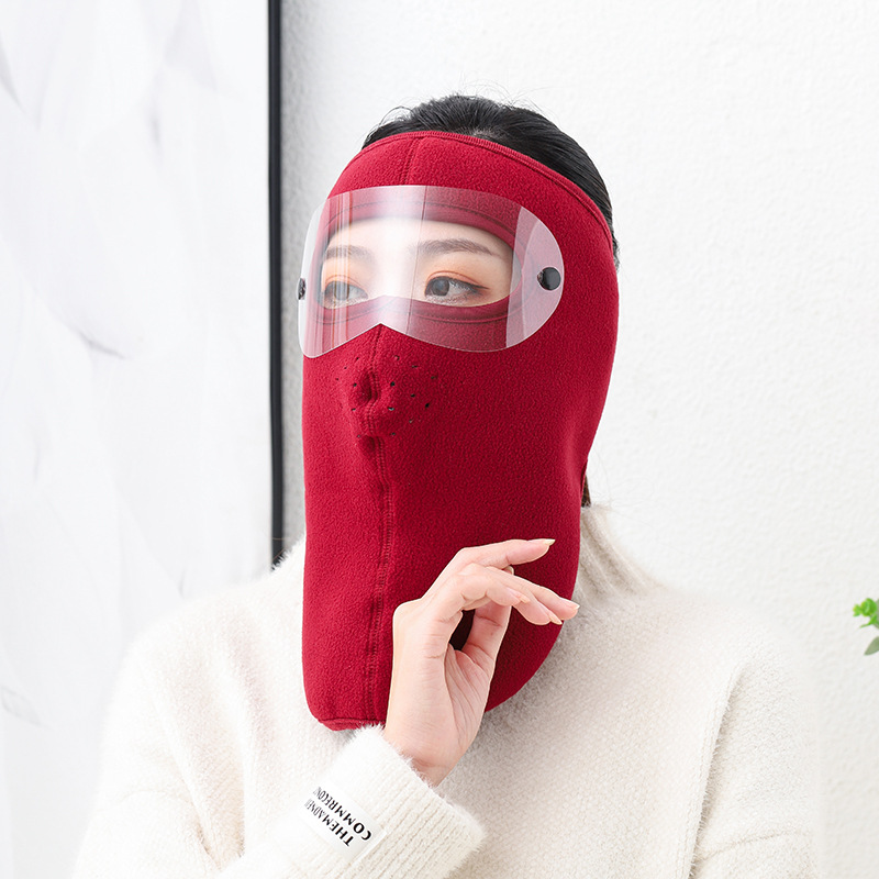 厂家直销秋冬新款保暖蒙面口罩摇粒绒护目镜骑行防风防冻护耳面罩