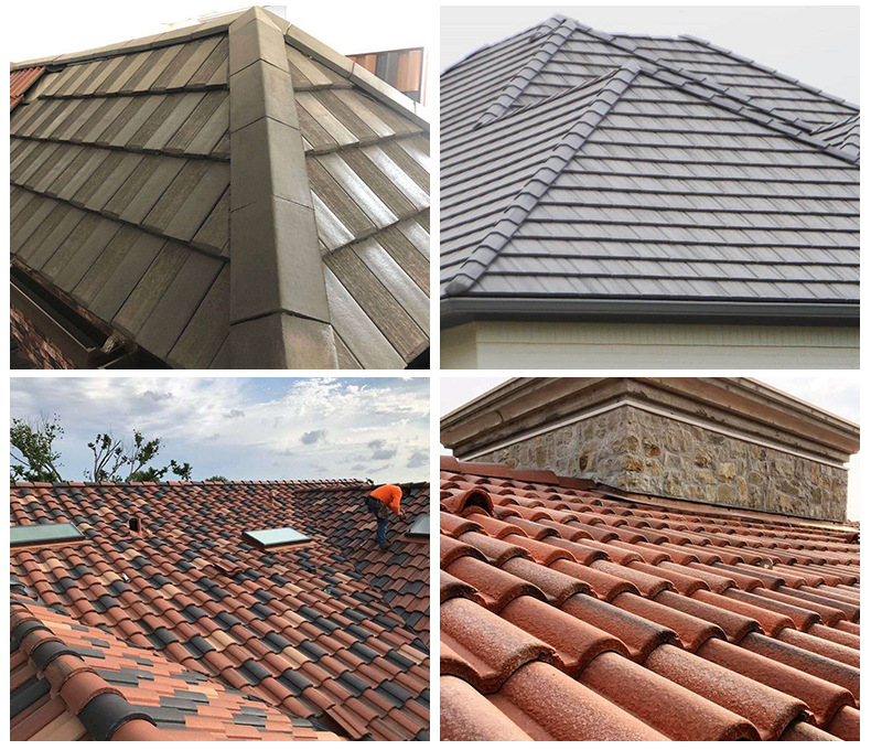 厂家定制建筑水泥瓦 别墅小区屋顶瓦片 农村灰色防水波纹瓦片