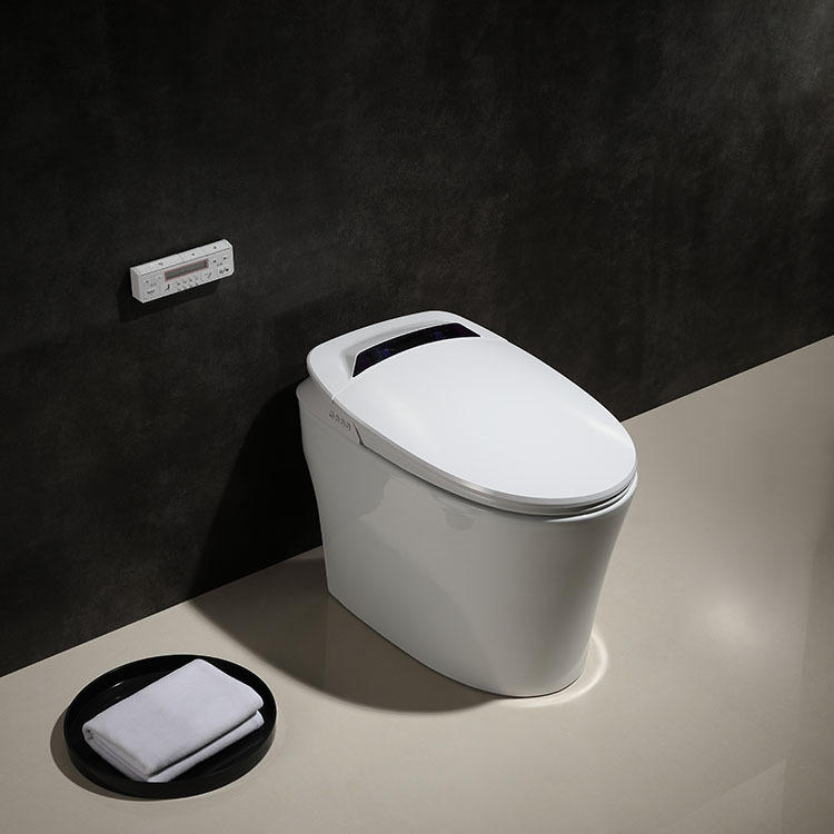 智能一体式座便器感应全自动冲水马桶智能卫生间感应自动翻盖马桶