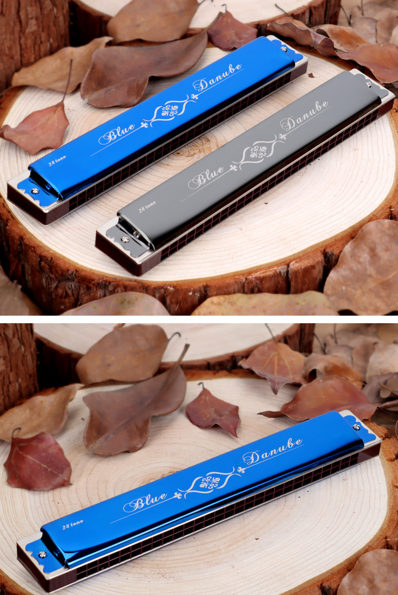 天鹅口琴28孔专业演奏级复音口琴男女初学者入门学生儿童成人重音