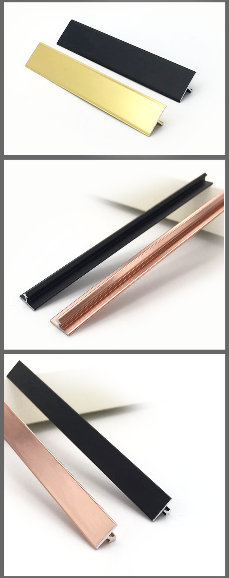 t型条铝合金装饰线背景墙柜门门板线条卡缝条金属条压条收边条
