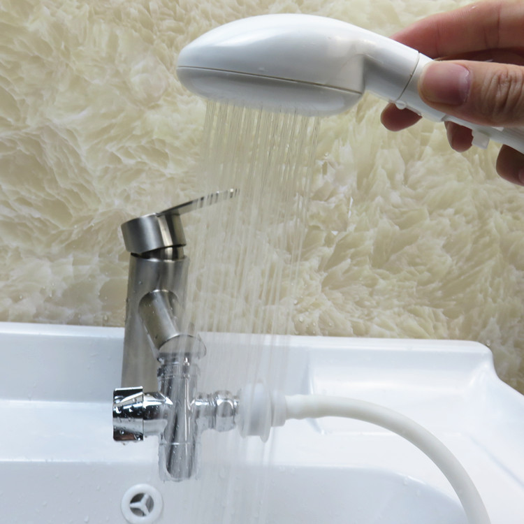 洗脸池水龙头简易外接花洒卫生间洗脸盆延长洗头器手持小喷头套装