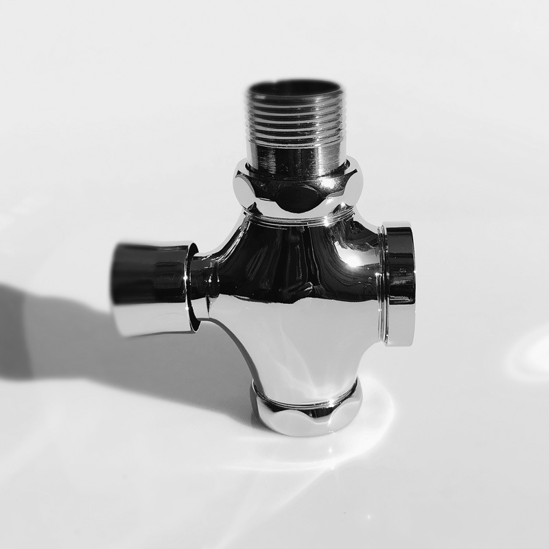 全铜四通自闭式手按冲洗阀大便器冲水阀马桶按压式自闭关水延时阀