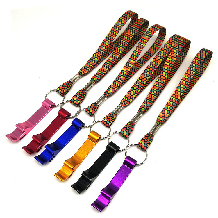 工厂热销热转印精美图案 双层加厚开瓶器挂绳 啤酒开瓶器挂绳短带