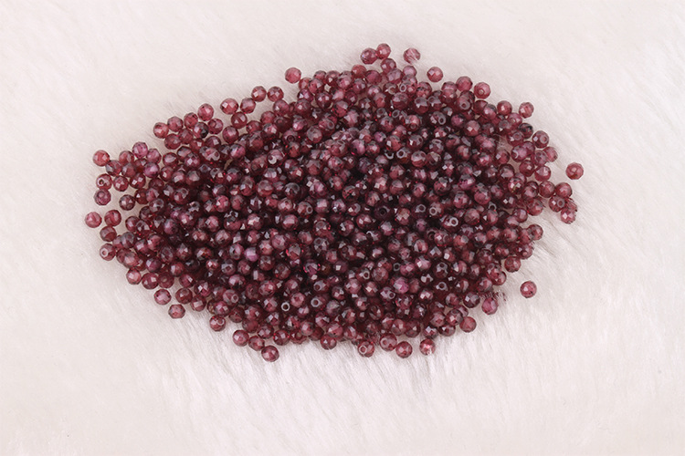 批发天然石榴石圆珠 咖啡色石榴石装饰品穿刺散珠半成品串珠挂珠