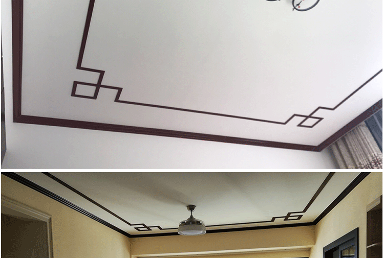 8公分顶角线天花板边框装饰条墙角封边客厅房顶边缘pvc吊顶角线