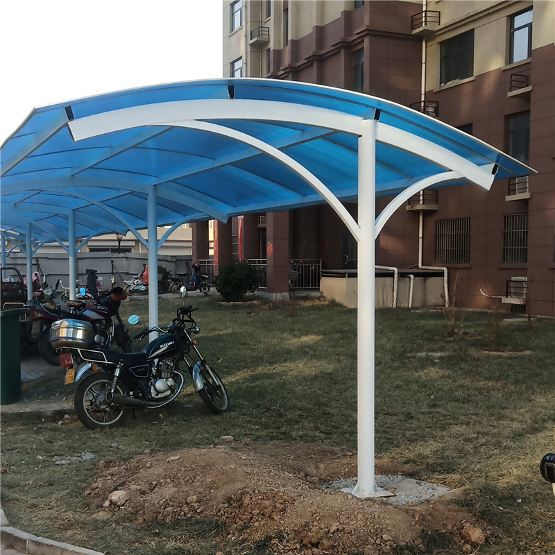 安装阳光板电瓶车棚 户外汽车遮阳遮雨棚停小区车库入口门头雨棚