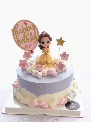 女孩生日蛋糕卡通装饰贝尔公主婚纱公主