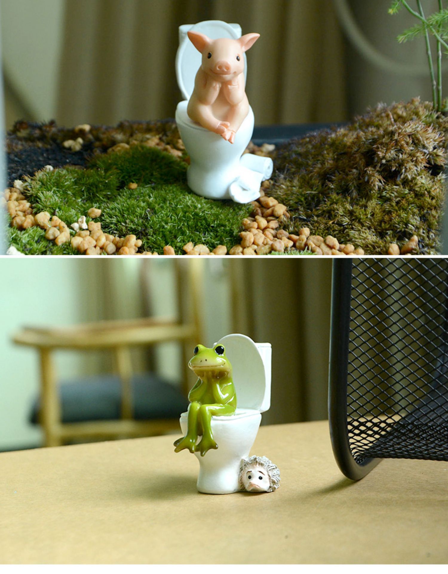 创意可爱猫咪动物摆件坐马桶拉屎卡通公仔仿真礼物汽车车载教师节