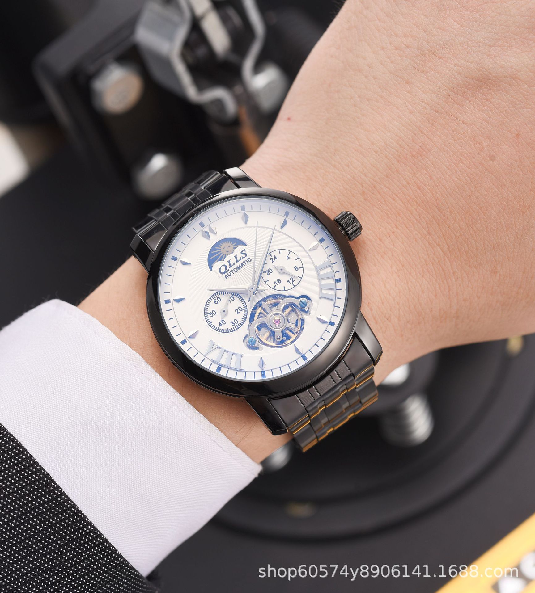 奇洛时全自动机械表商务镂空男士手表全自动防水机械手表厂家批发