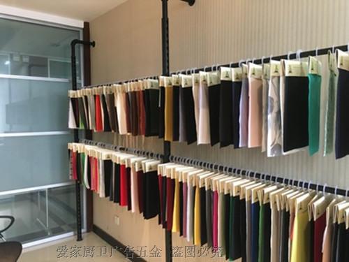 不锈钢服装架 黑色 挂布架 布料展示架 样布 纺织布架 钢管货架