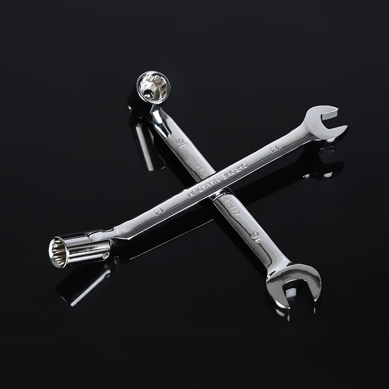 多功能单头活动套筒扳手 万向梅花套筒开口两用扳手工具套装