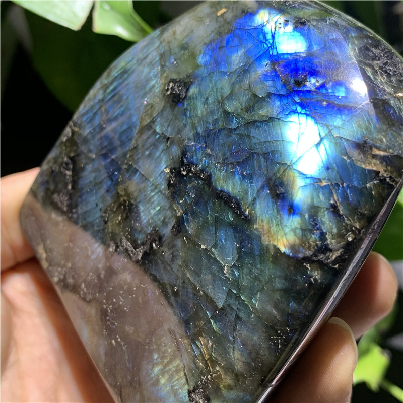 天然灰月光石拉长石原石毛料打磨抛光观赏奇石摆件矿石教学标本