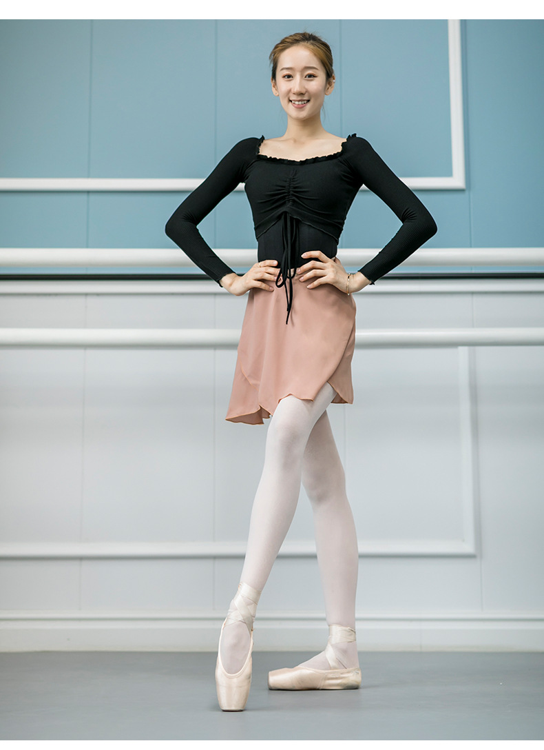 成人芭蕾舞裙一片系带半身雪纺围裙舞蹈服练功纱裙dz163