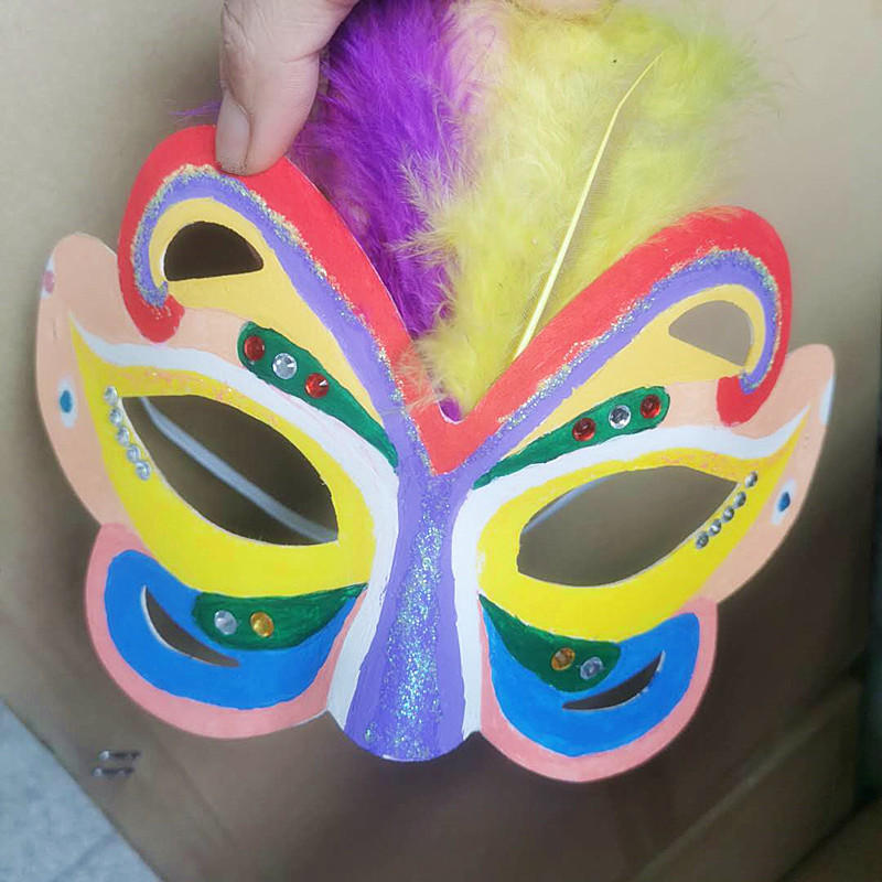 手工涂鸦面具 圣诞节礼品 生日派对面具彩绘万圣节精品店包罗万象