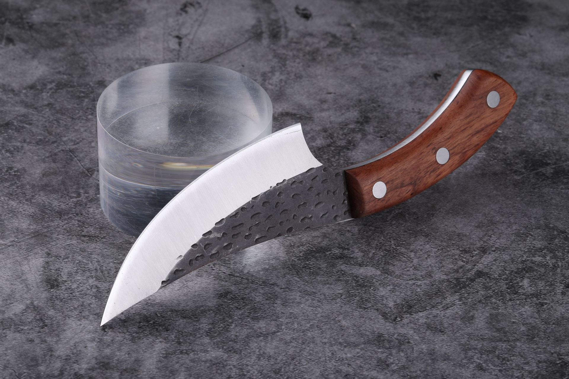 锻打锤纹高碳钢小弯刀剔骨刀小菜刀家用户外开片杀鱼分割肉商用刀