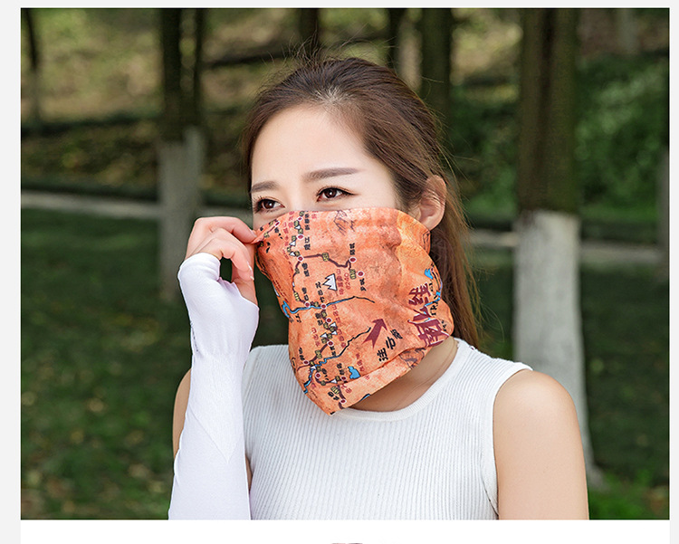 户外运动防晒面纱男女自行车骑行围脖防晒脖套夏季挡风沙防嗮面罩