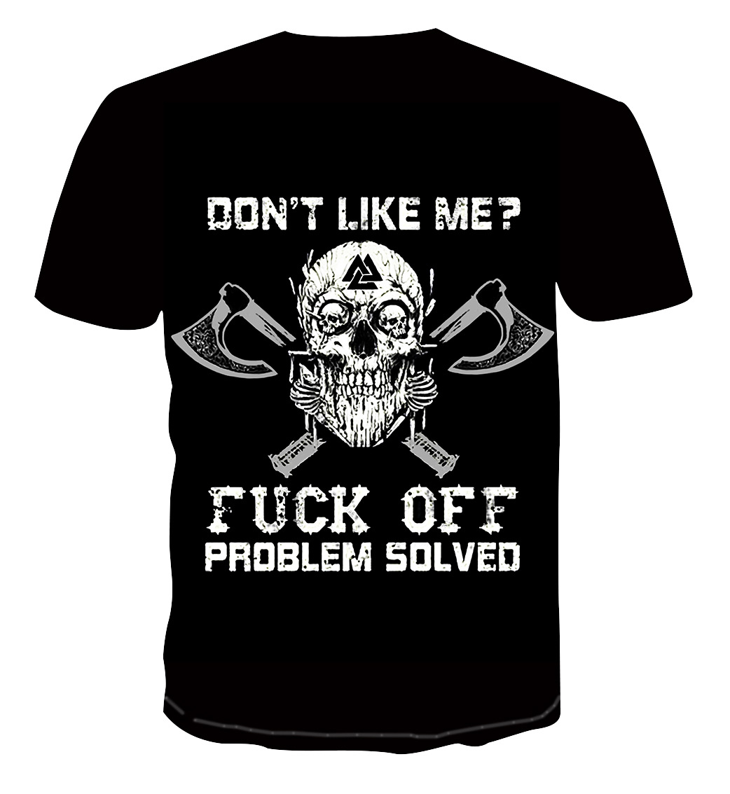 夏季热销新款上衣 男士时尚简约维京传奇字母印花圆领短袖t恤