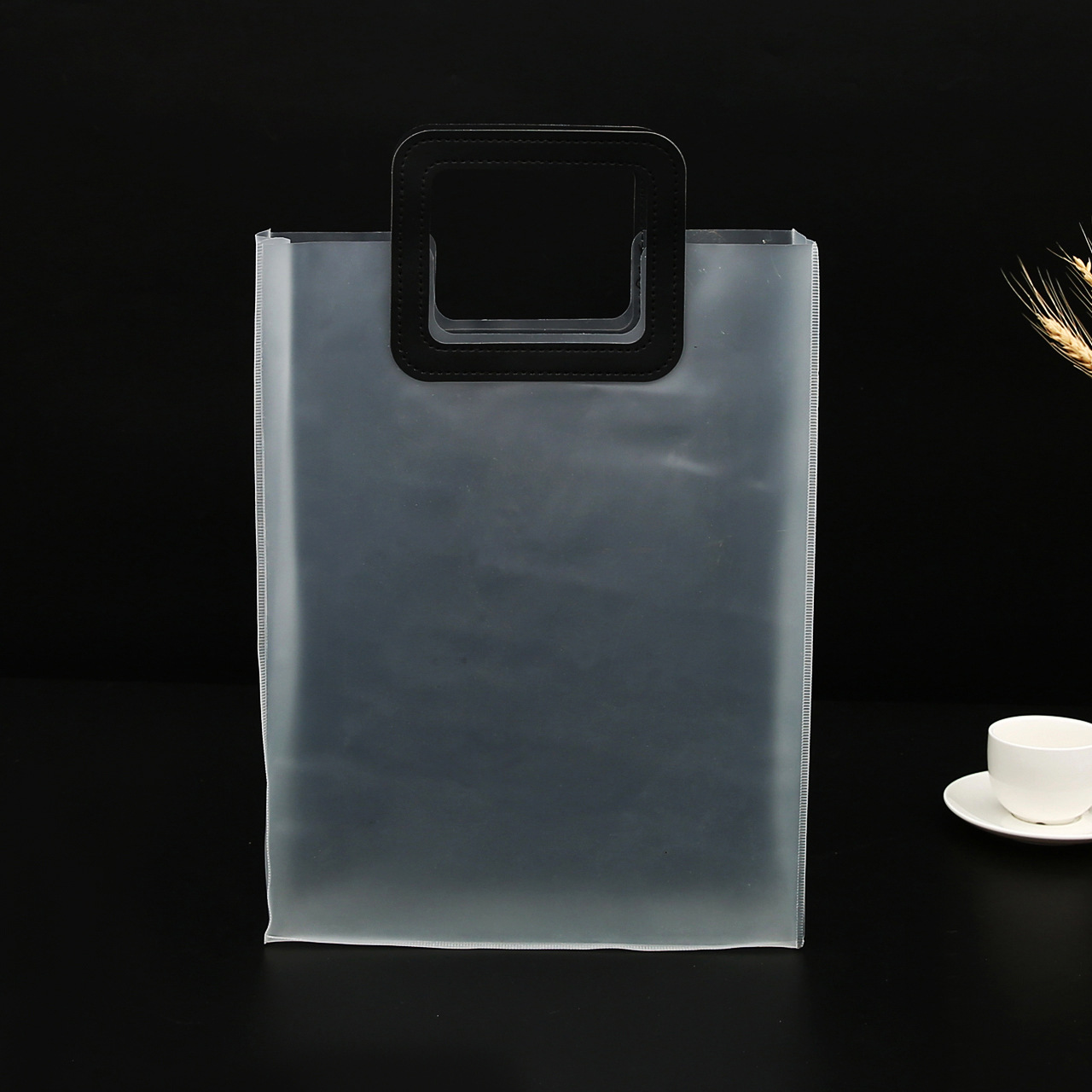 半透明磨砂防水pvc塑料手提袋皮革购物袋厂家批发 支持定制logo字