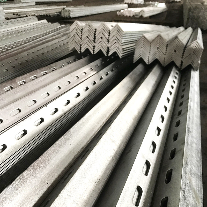 厂家供应 冲孔角钢支架 镀锌双孔角钢规格全可配送到厂q235角铁