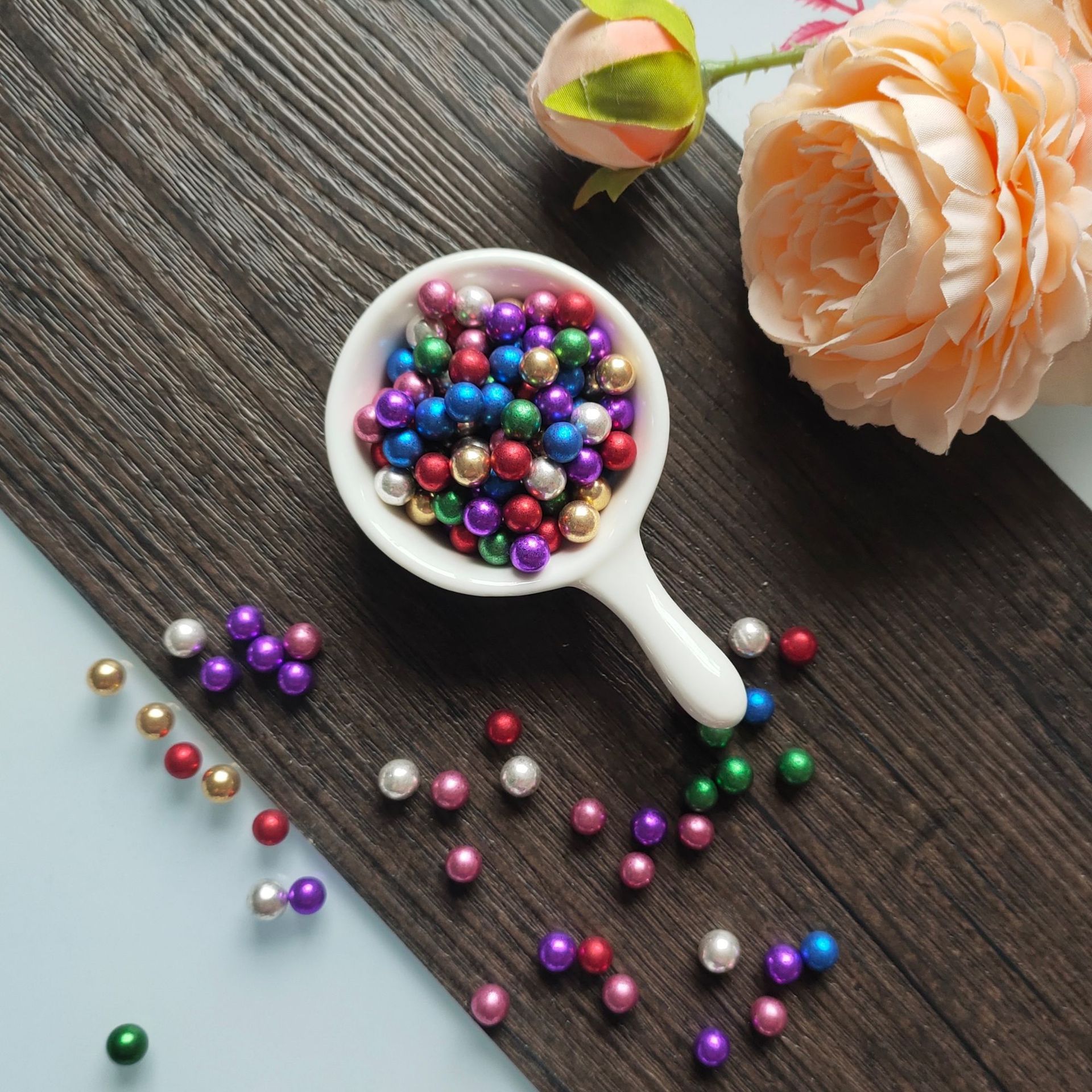 仿真金金属糖珠 蛋糕烘焙装饰糖 跨境欧美ins风珍珠糖 7mm 500克