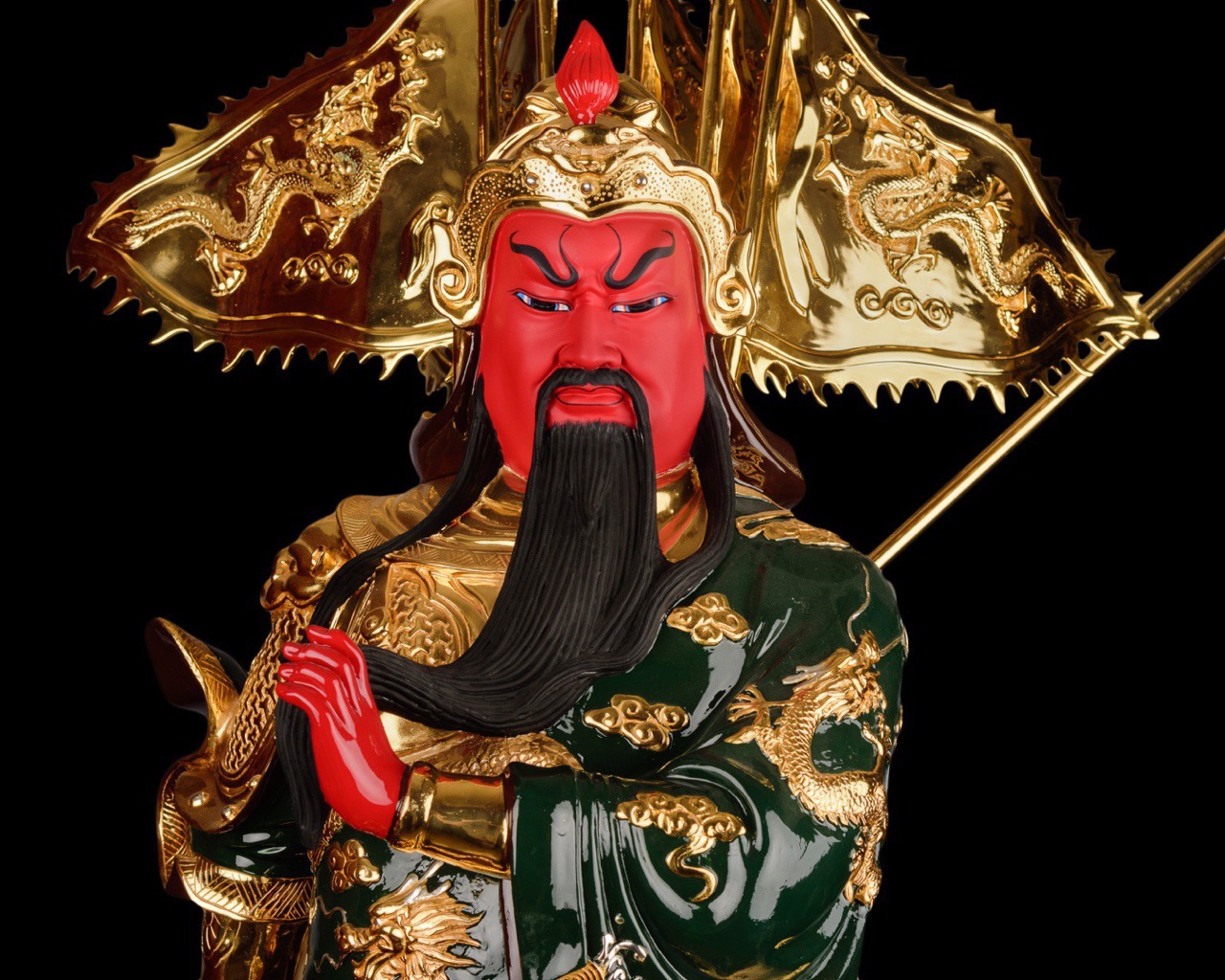 台湾盛凡铜鎏金 九龙关公 大高110cm 道教系列-阿里巴巴